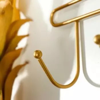 Крючки декоративные металл "Котик" золото 15х39 см