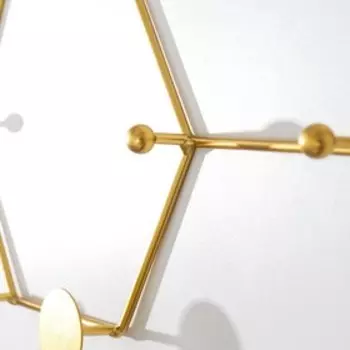 Крючки декоративные металл "Молекулы" золото 29,5х55 см