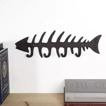 Настенные крючки декоративные «Рыбий скелет», чугун, 1132.52.5 см