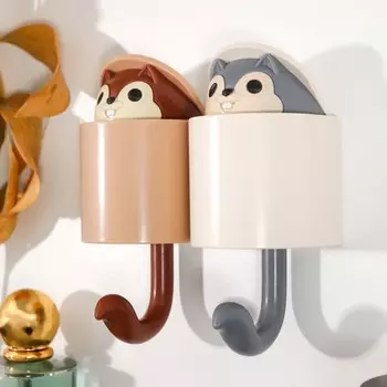 Крючки декоративные пластик "Белки" набор 2 шт МИКС 8,7х5,3х5,1 см