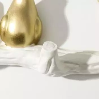 Крючки декоративные полистоун "Четыре птички на ветке" золото 10,5х6х45 см