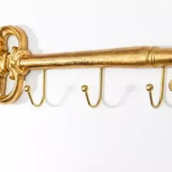 Крючки декоративные полистоун "Ключ ажурный" золото 9х3х31,5 см
