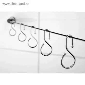 Крючки для тросика, цвет хром 16шт