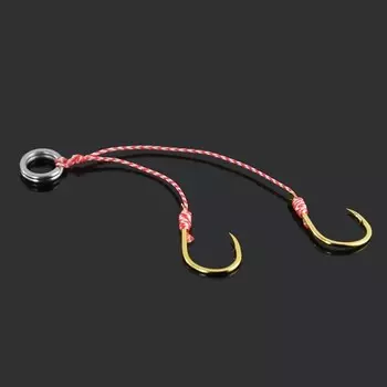 Крючки рыболовные Yoshi Onyx Assist Hook, нити 3+5 см на заводном кольце, 18 мм