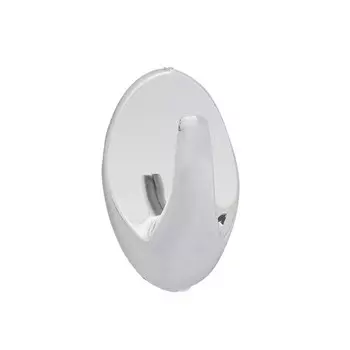 Крючки самоклеящиеся Axentia 3 шт, хромированный пластик овальный, 3,1х5,4х2 см