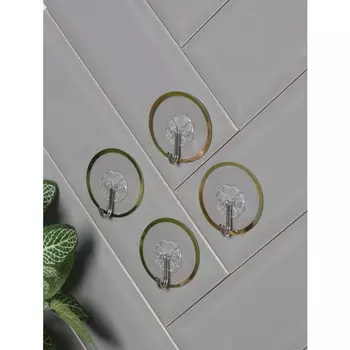 Крючки самоклеящиеся Доляна Gold, 4 шт., 662 см, прозрачные