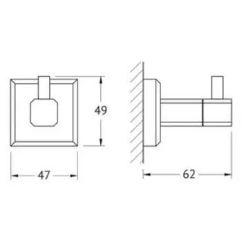 Крючок Artwelle, настенный, цвет хром