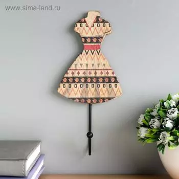 Крючок декоративный дерево "Платье с восточными огурцами" МИКС 21х10х4,7 см