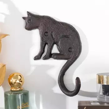 Настенный крючок декоративный «Кошечка», чугун, 9318 см