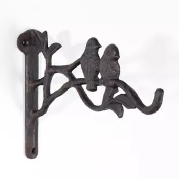 Крючок декоративный подвесной «Две птички на веточках», 1723 см, металл