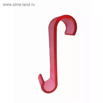 Крючок для ванной S-образный, пластик, цвет прозрачно-розовый