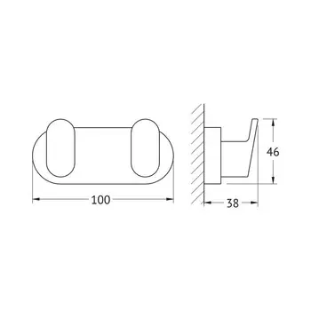 Крючок двойной черный ARTWELLE