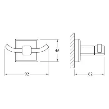 Крючок двойной, хром