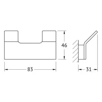 Крючок двойной, хром