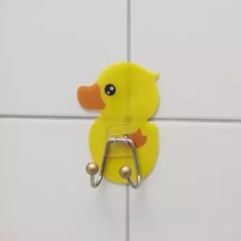 Крючок двойной на липучке «Утенок», дизайн МИКС