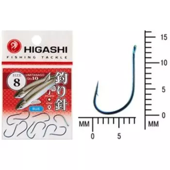 Крючок HIGASHI Umitanago ringed, № крючка 8, синий, 10 шт., набор, 01354