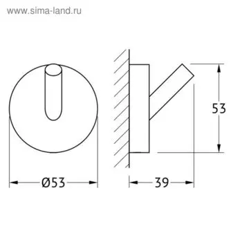 Крючок, хром, ARTWELLE
