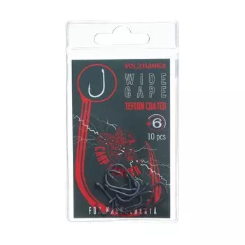 Крючок карповый Volzhanka Wide Gape Teflon №6 10 штук