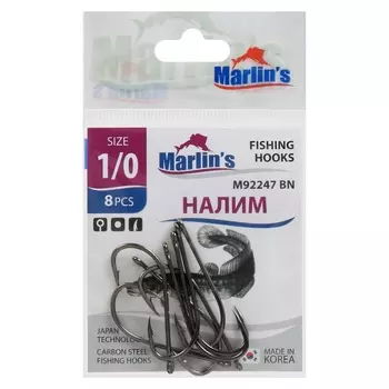 Крючок Marlin's НАЛИМ BAITHOLDER BLN №1/0, 8 шт.