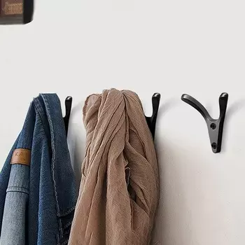 Крючок мебельный CAPPIO FOX, двухрожковый, цвет черный