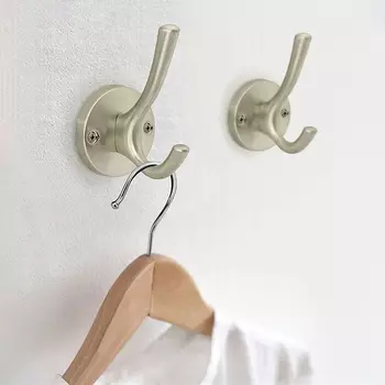 Крючок мебельный CAPPIO SIMPLE, двухрожковый, цвет матовый хром, 4 шт.