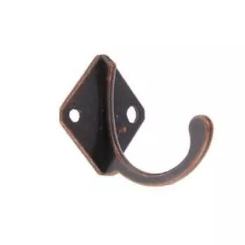 Крючок мебельный ТУНДРА TKO026, однорожковый, медь, 20 шт.