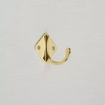 Крючок мебельный ТУНДРА TKO026, однорожковый, золото, 20 шт.