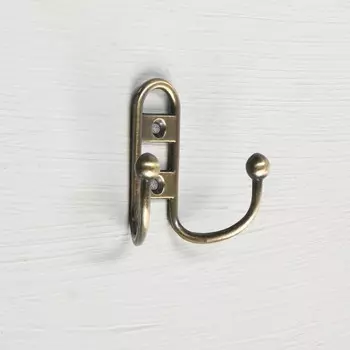 Крючок мебельный ТУНДРА TKd=017, двухрожковый, бронза