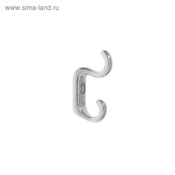 Крючок мебельный ТУНДРА TKd=010, двухрожковый, хром, 500 шт.