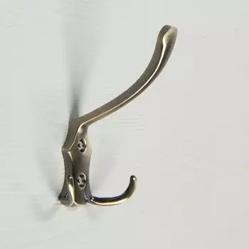 Крючок мебельный ТУНДРА TKT004, трехрожковый, бронза