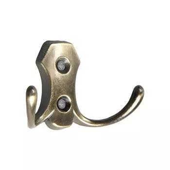 Крючок мебельный ТУНДРА TKd=007, двухрожковый, бронза, 4 шт. TMP