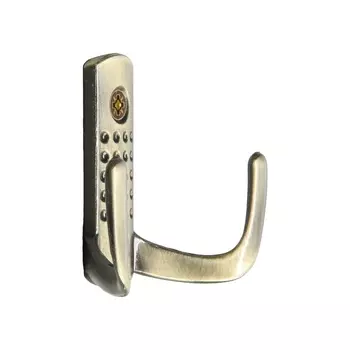 Крючок мебельный ТУНДРА TKd=011, двухрожковый, бронза