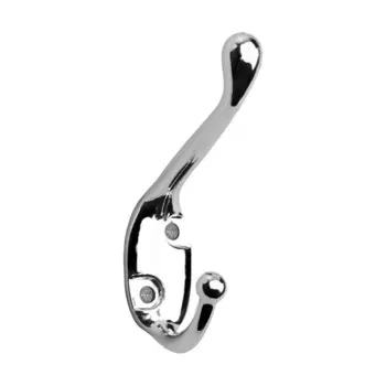 Крючок мебельный ТУНДРА TKd=015, двухрожковый, хром, 4 шт. TMP