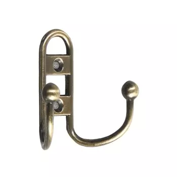 Крючок мебельный ТУНДРА TKd=017, двухрожковый, бронза, 4 шт. TMP