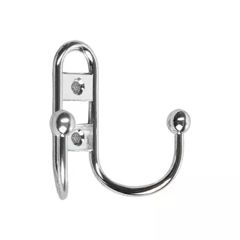 Крючок мебельный ТУНДРА TKd=017, двухрожковый, хром, 4 шт. TMP