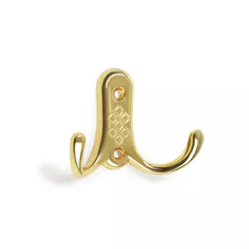 Крючок мебельный ТУНДРА TKd=024 LIGHT, двухрожковый, золото