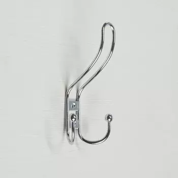 Крючок мебельный ТУНДРА TKT002, трехрожковый, хром, 4 шт. TMP