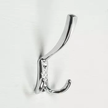 Крючок мебельный ТУНДРА TKT003, трехрожковый, хром, 4 шт. TMP