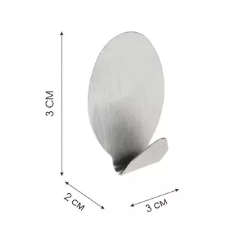 Крючок металлический на липкой основе овальный, 4шт, Fresh code