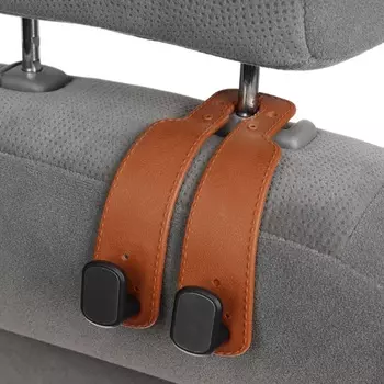 Крючок на подголовник двойной, коричневый