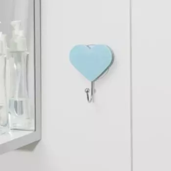 Крючок на вакуумной присоске «Сердце», цвет МИКC