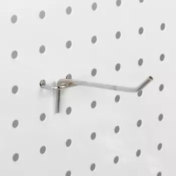 Крючок одинарный для металлической перфорированной панели, d=3.5 мм, L=10 см, цвет хром