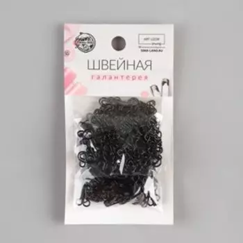 Крючок пришивной №3, 19 9 мм, 100 шт, цвет чёрный