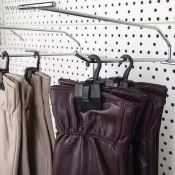 Крючок - вешалка с прищепкой, 50 шт. 35.51.7 см, чёрный