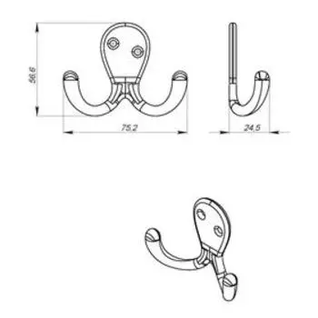 Крючок-вешалка №19, цвет хром