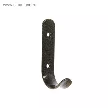 Крючок - вешалка 1 - рожковый, цвет античная бронза