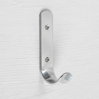 Крючок - вешалка 1 - рожковый, цвет хром