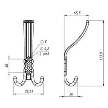 Крючок-вешалка №31, цвет хром, 30 шт