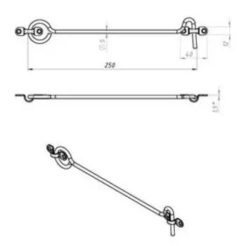 Крючок ветровой КР-250, покрытие цинк