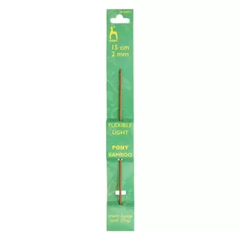 Крючок вязальный 2,00ммx15см, бамбук PONY